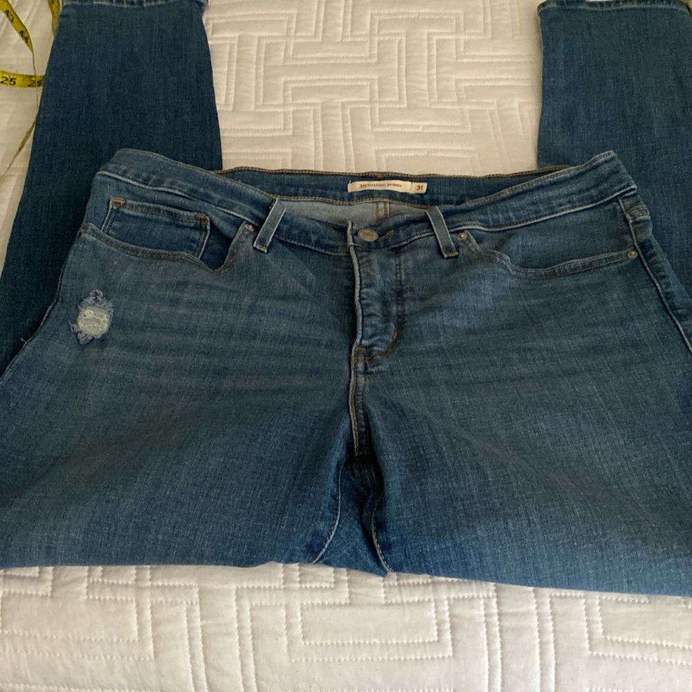 Levi strauss  311 shaping skinny distressed jeans